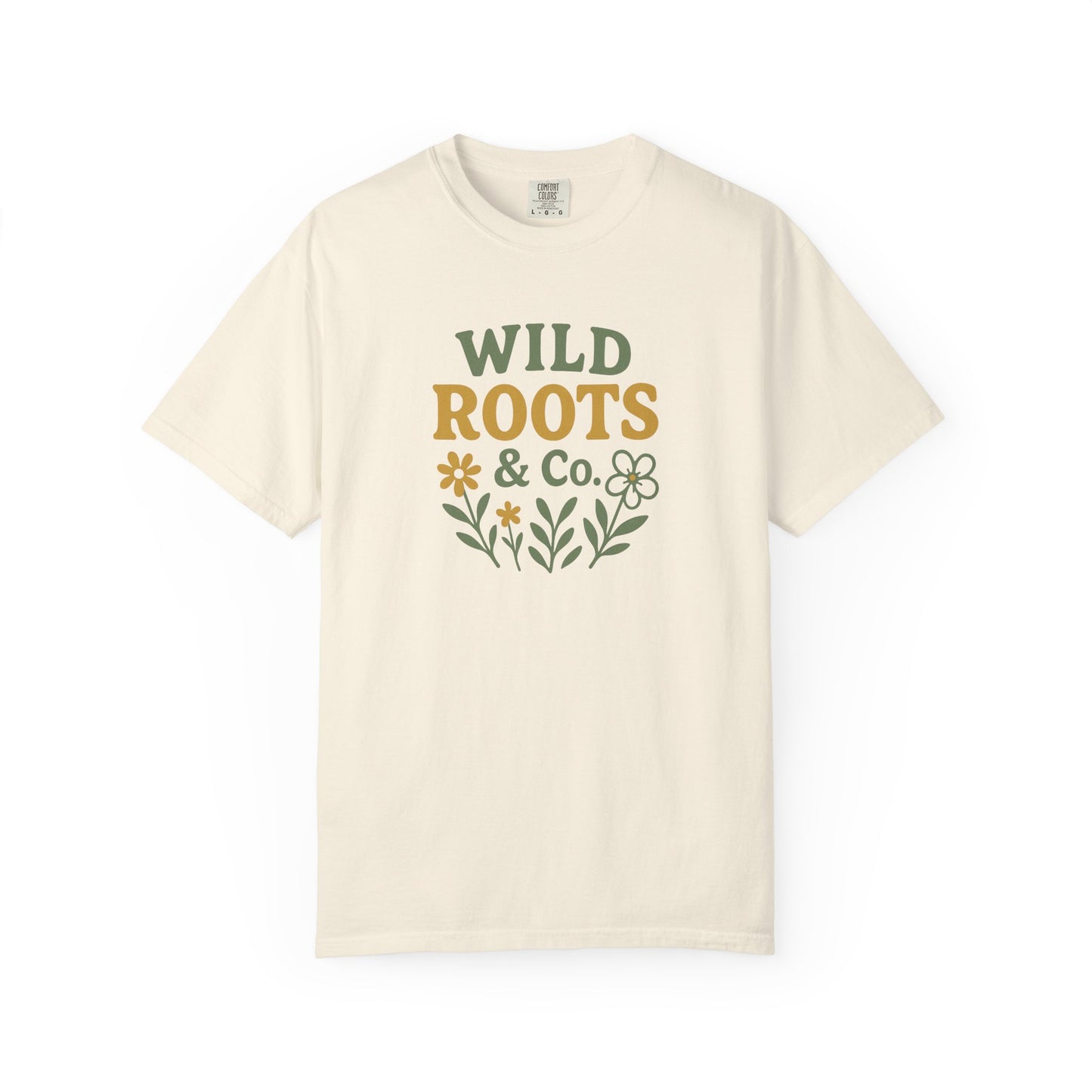 Wild Roots Co. Unisex Garment-Dyed T-shirt | Nature Lover Tee, Casual Wear, Gift for Gardeners, Earth Day Shirt, Boho Style Top
