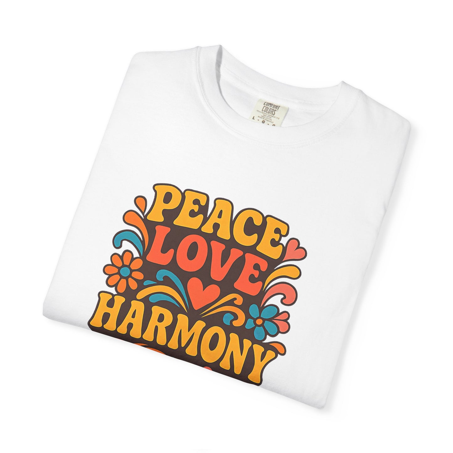 Bohemian Peace Love Harmony T-Shirt, Retro Graphic Tee for Festivals, Casual Wear, Gift for Hippie Lovers, Everyday Comfort, Unisex Style
