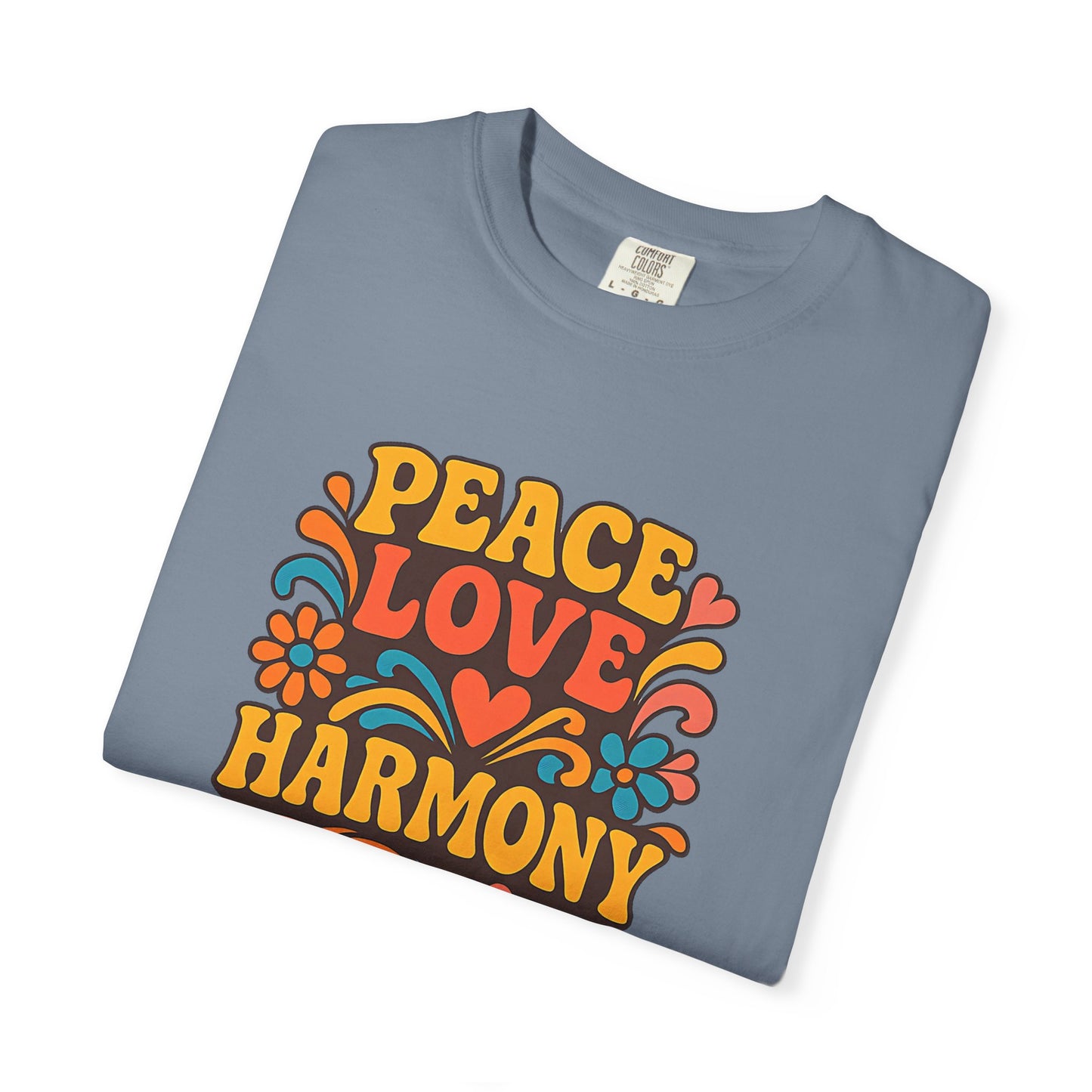 Bohemian Peace Love Harmony T-Shirt, Retro Graphic Tee for Festivals, Casual Wear, Gift for Hippie Lovers, Everyday Comfort, Unisex Style