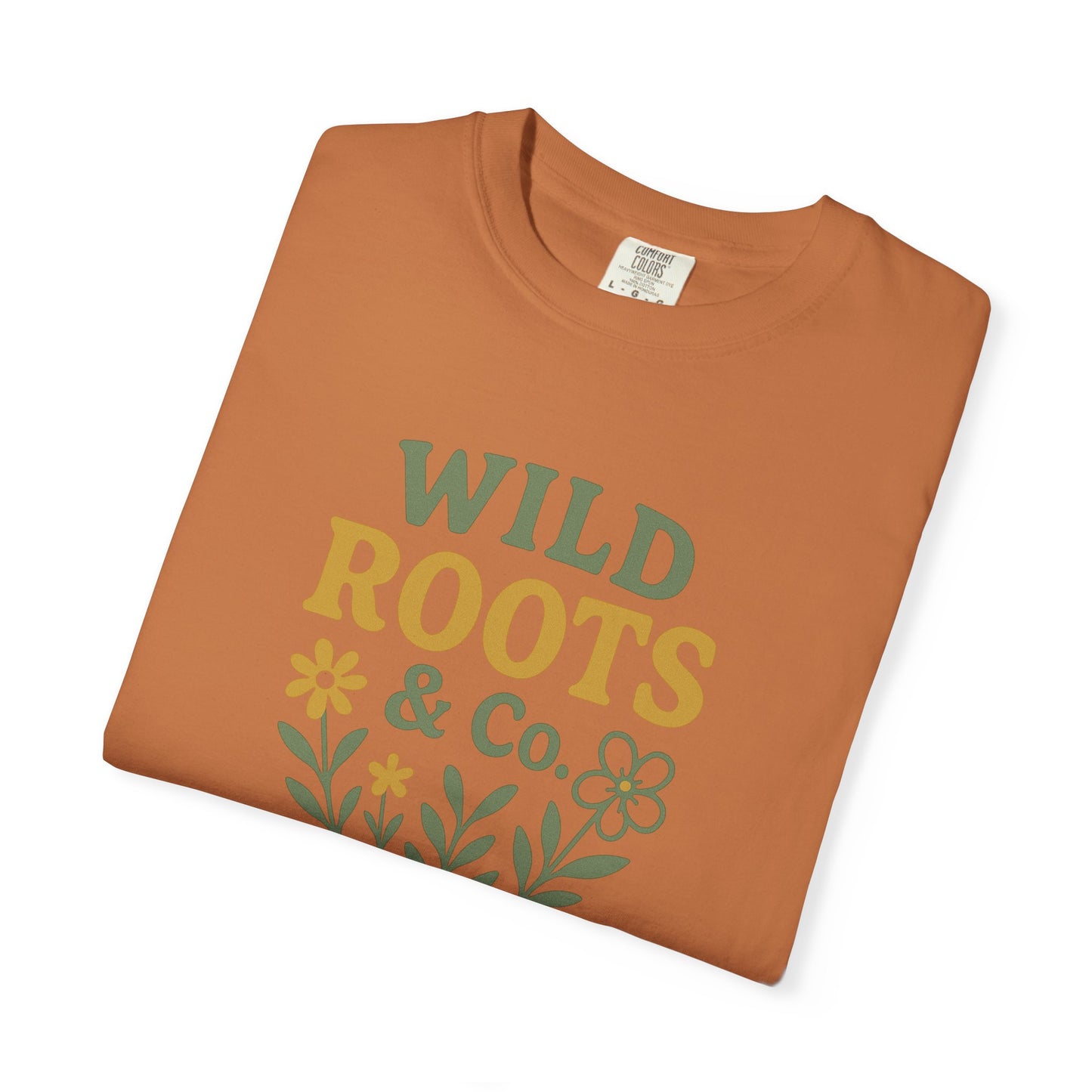 Wild Roots Co. Unisex Garment-Dyed T-shirt | Nature Lover Tee, Casual Wear, Gift for Gardeners, Earth Day Shirt, Boho Style Top