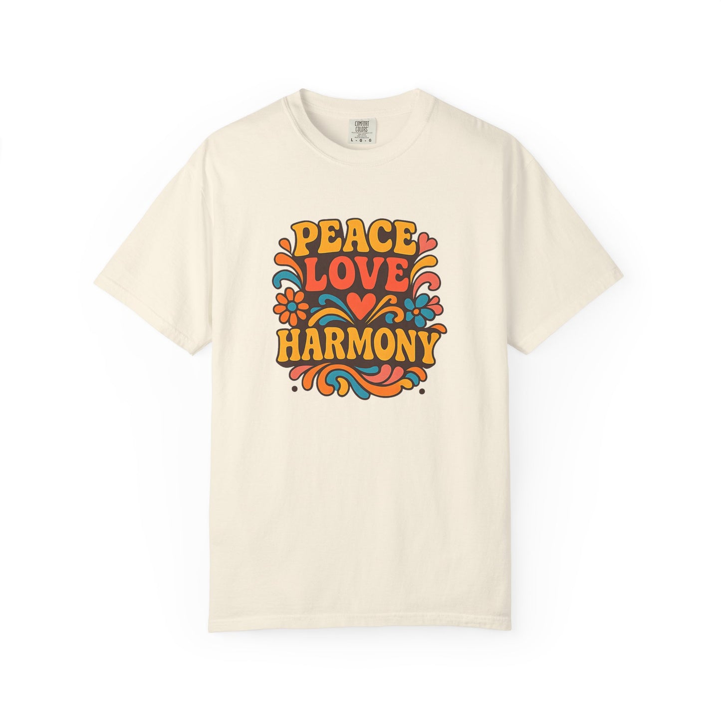 Bohemian Peace Love Harmony T-Shirt, Retro Graphic Tee for Festivals, Casual Wear, Gift for Hippie Lovers, Everyday Comfort, Unisex Style