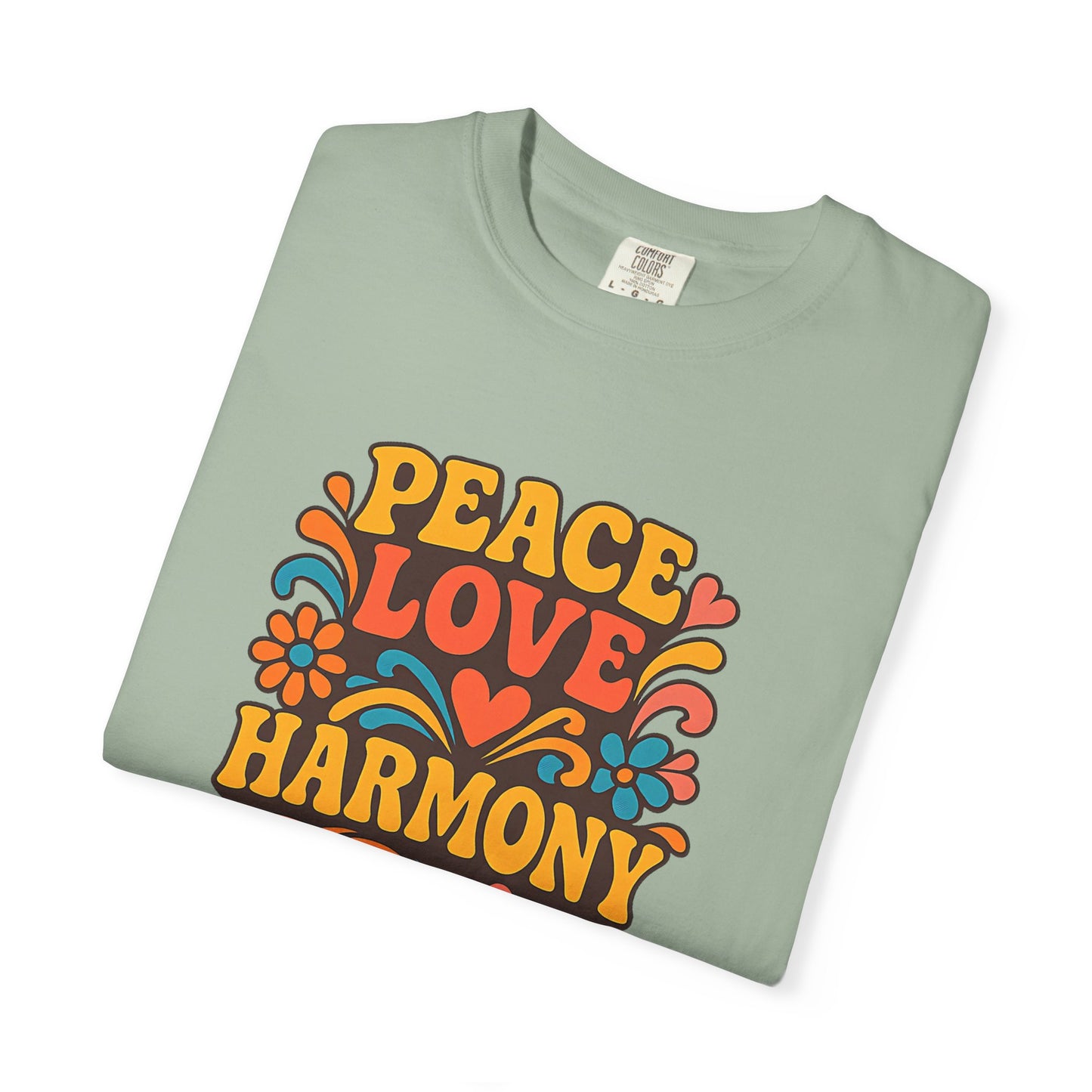 Bohemian Peace Love Harmony T-Shirt, Retro Graphic Tee for Festivals, Casual Wear, Gift for Hippie Lovers, Everyday Comfort, Unisex Style