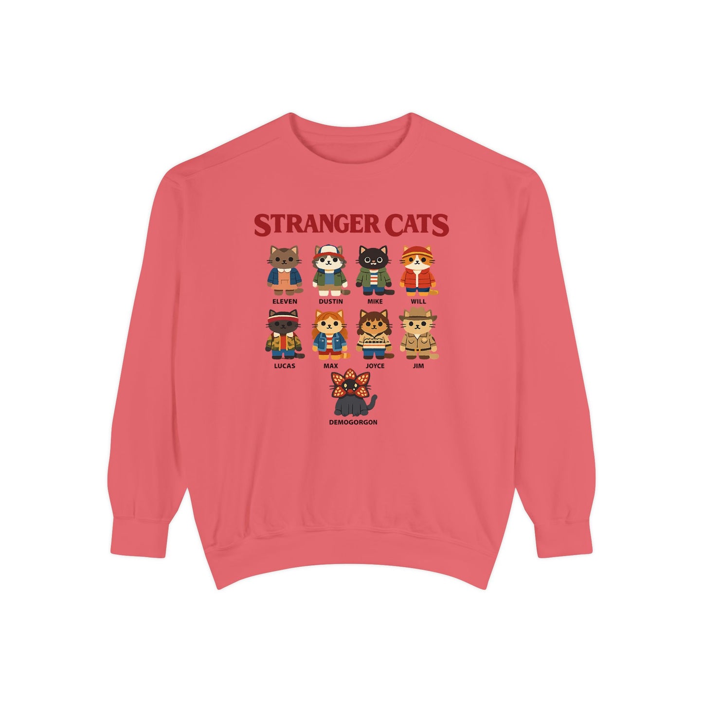 Stranger Cats Sweatshirt — Cute Retro Horror Movie Kitten Crewneck