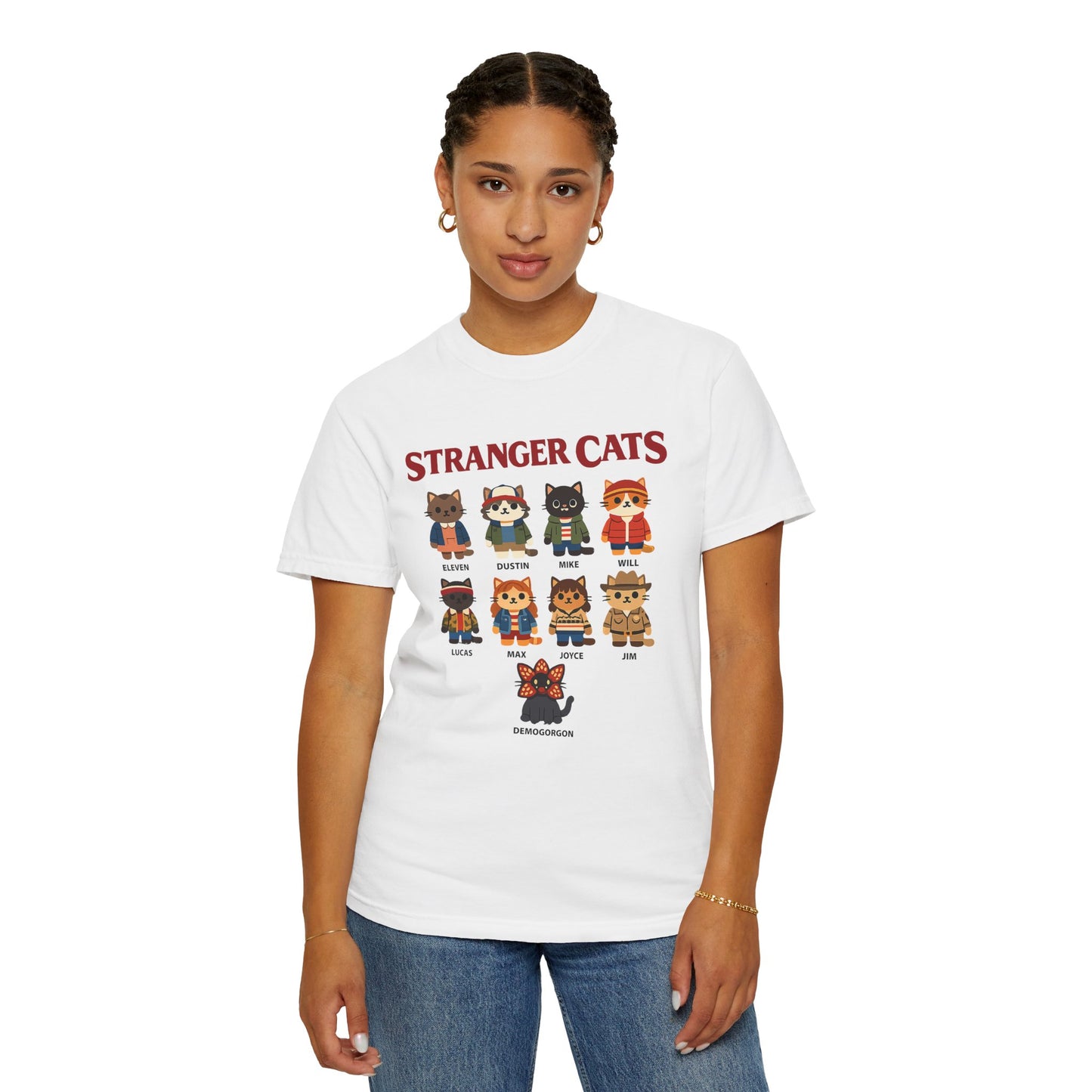 Stranger Cats T-Shirt — Cute Retro TV Character Cat Mashup Tee