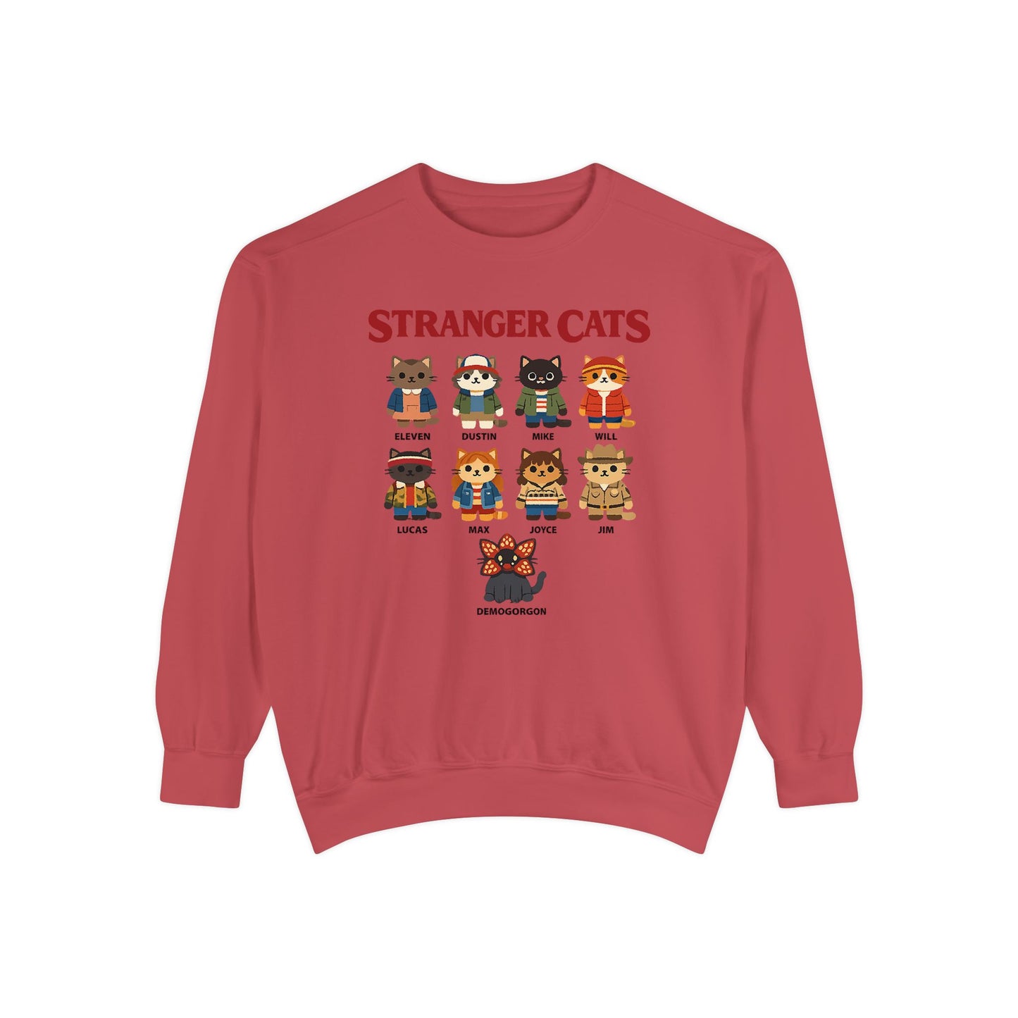 Stranger Cats Sweatshirt — Cute Retro Horror Movie Kitten Crewneck