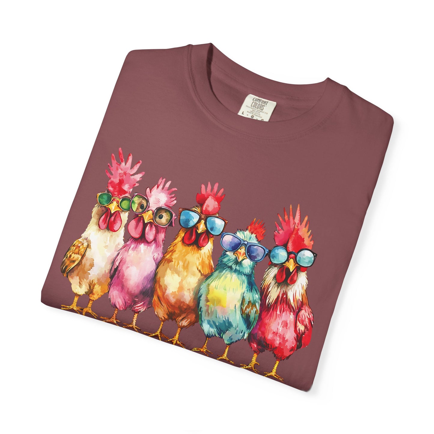 Colorful Chicken Crew T-Shirt — 'Farm Fresh. Street Cool' Graphic Tee