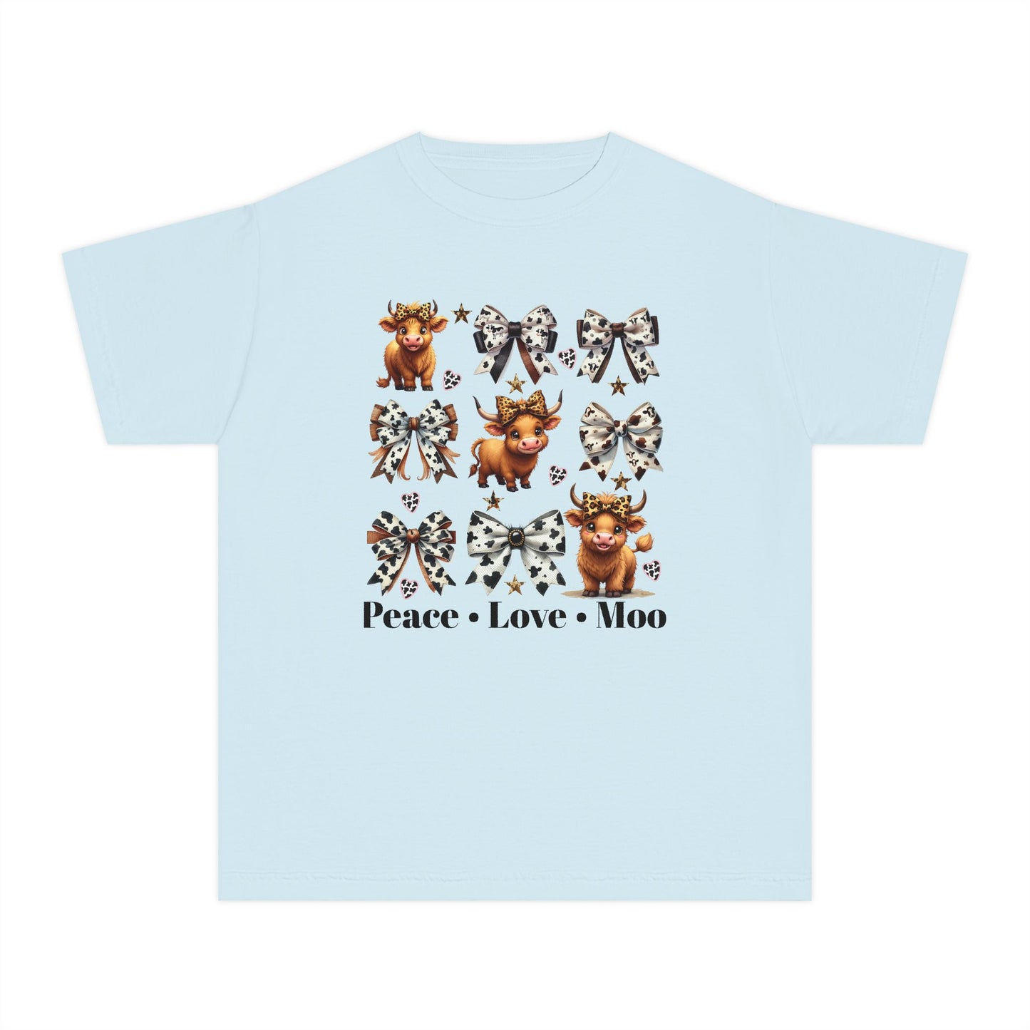 Youth Hyland Cow & Buffalo Plaid Bows Tee