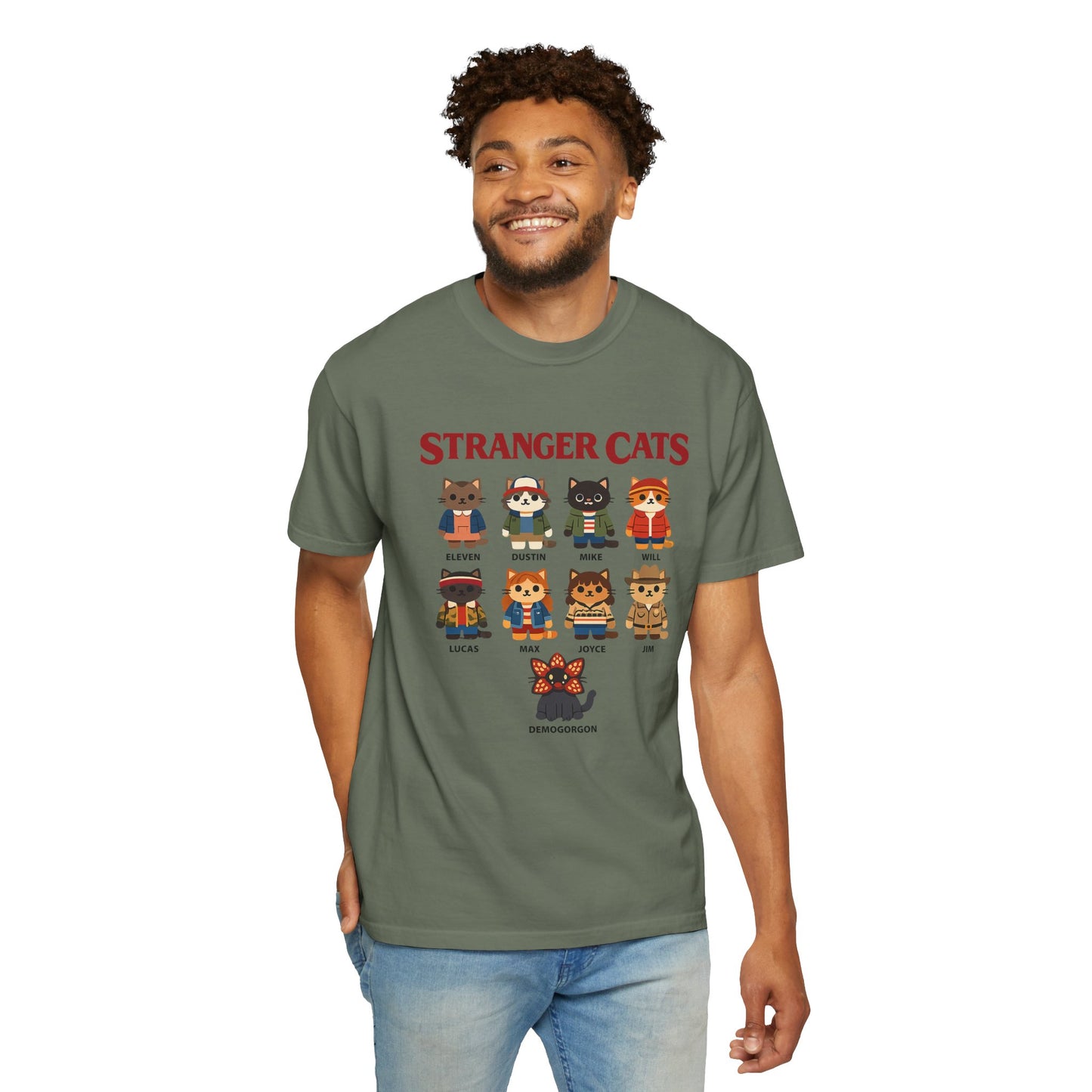 Stranger Cats T-Shirt — Cute Retro TV Character Cat Mashup Tee