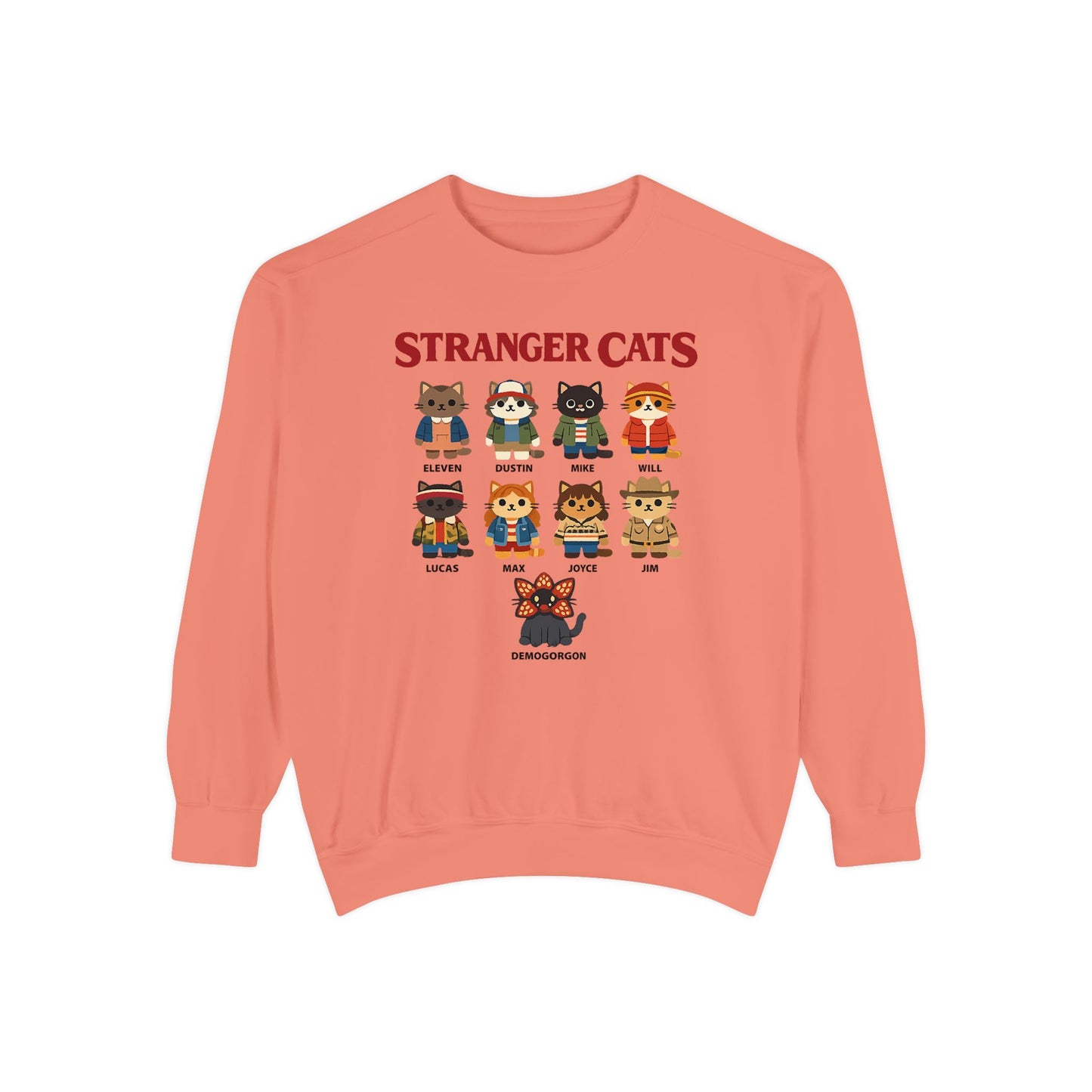Stranger Cats Sweatshirt — Cute Retro Horror Movie Kitten Crewneck