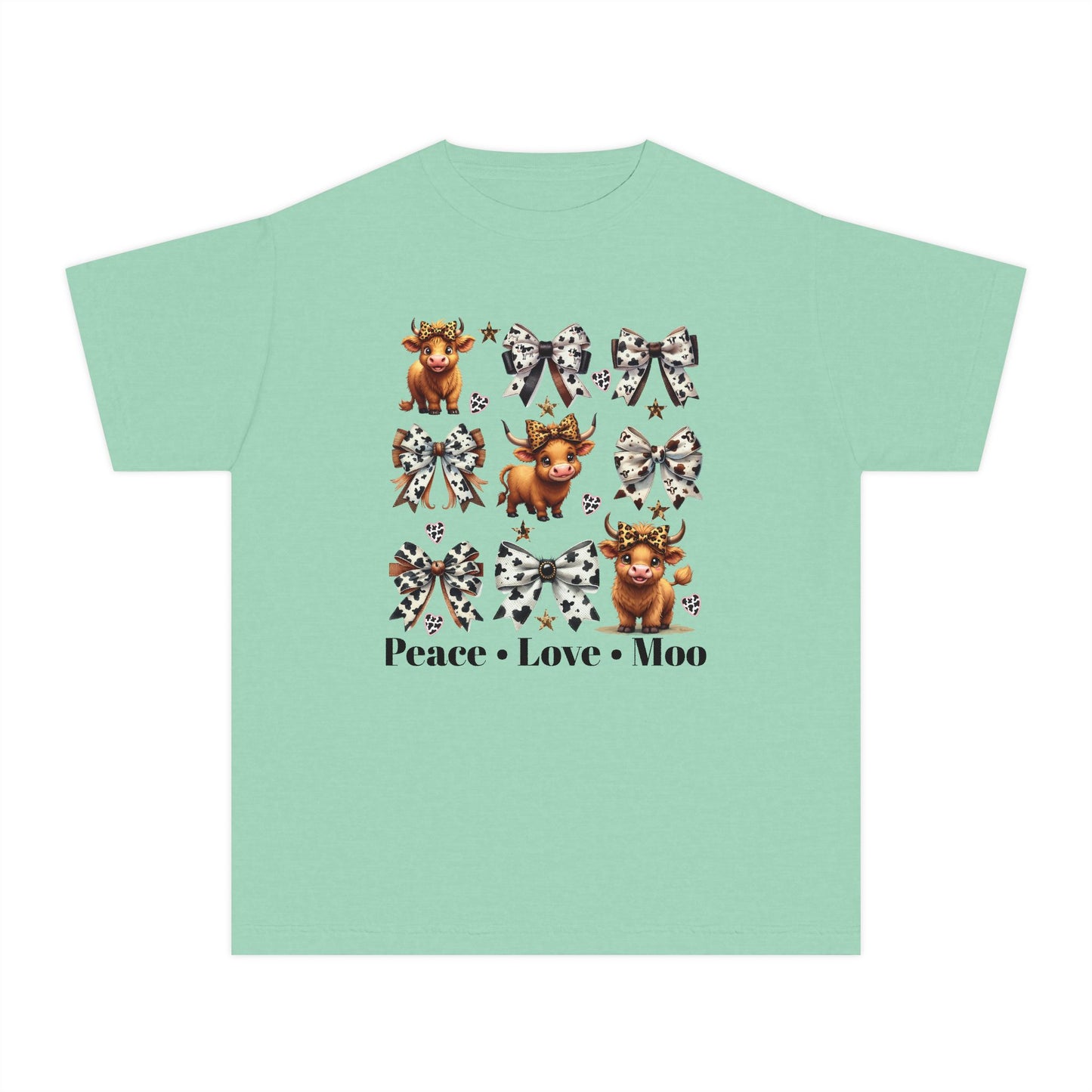 Youth Hyland Cow & Buffalo Plaid Bows Tee