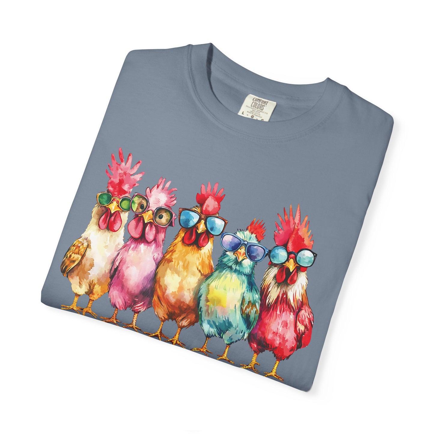 Colorful Chicken Crew T-Shirt — 'Farm Fresh. Street Cool' Graphic Tee