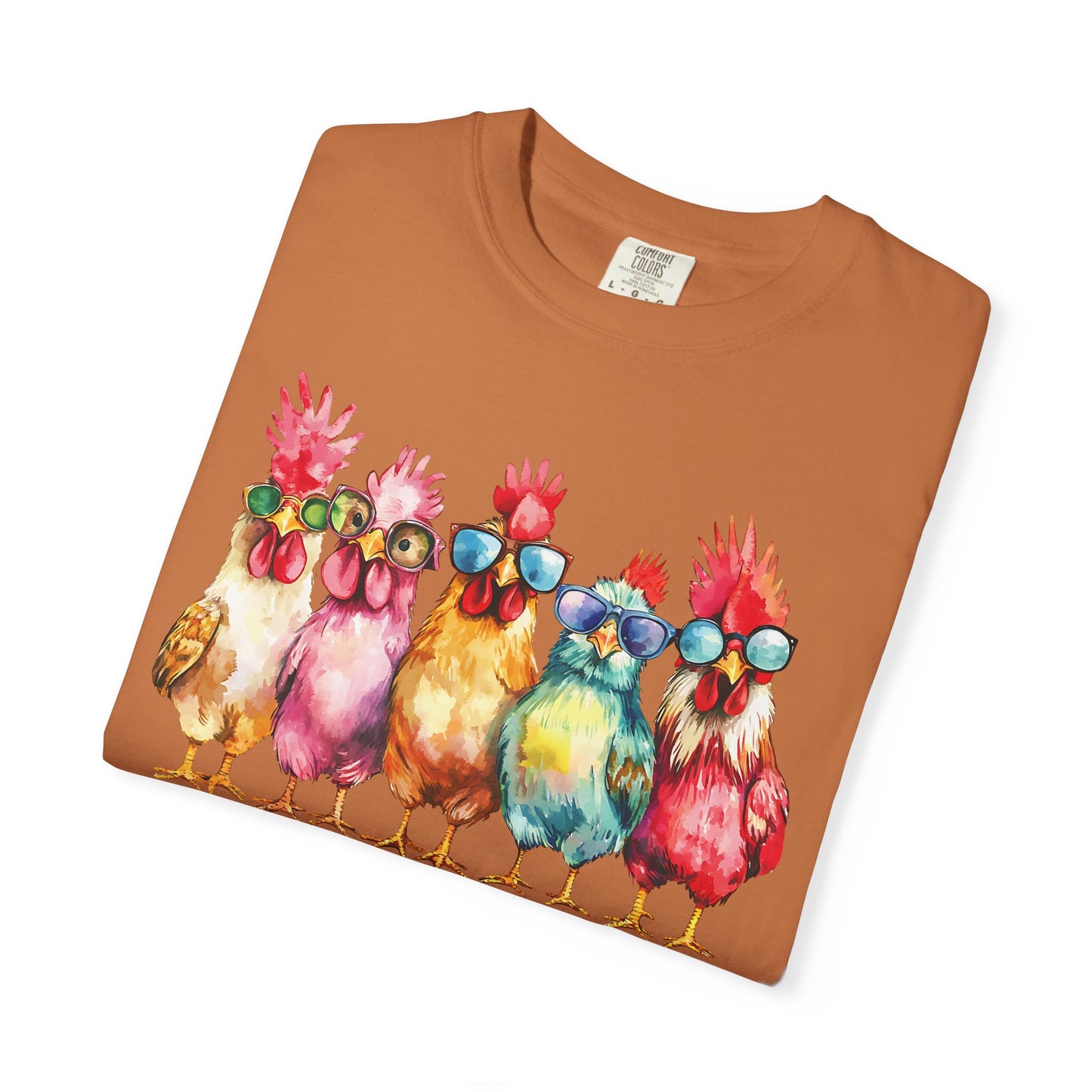 Colorful Chicken Crew T-Shirt — 'Farm Fresh. Street Cool' Graphic Tee