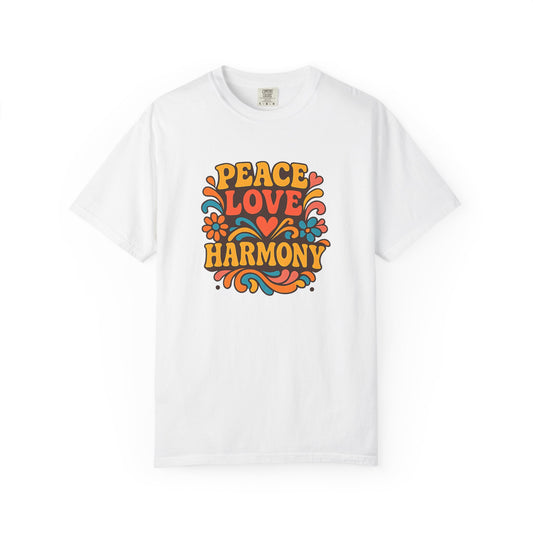 Bohemian Peace Love Harmony T-Shirt, Retro Graphic Tee for Festivals, Casual Wear, Gift for Hippie Lovers, Everyday Comfort, Unisex Style