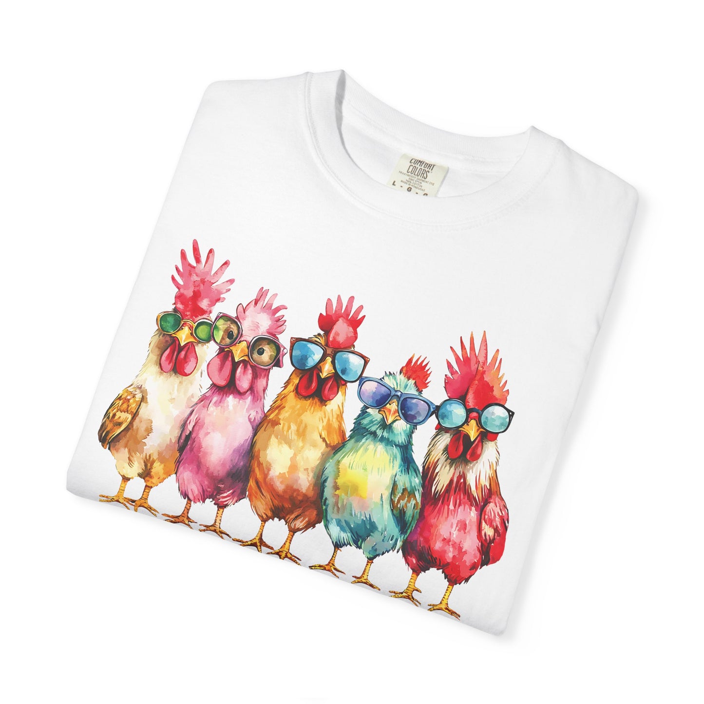 Colorful Chicken Crew T-Shirt — 'Farm Fresh. Street Cool' Graphic Tee