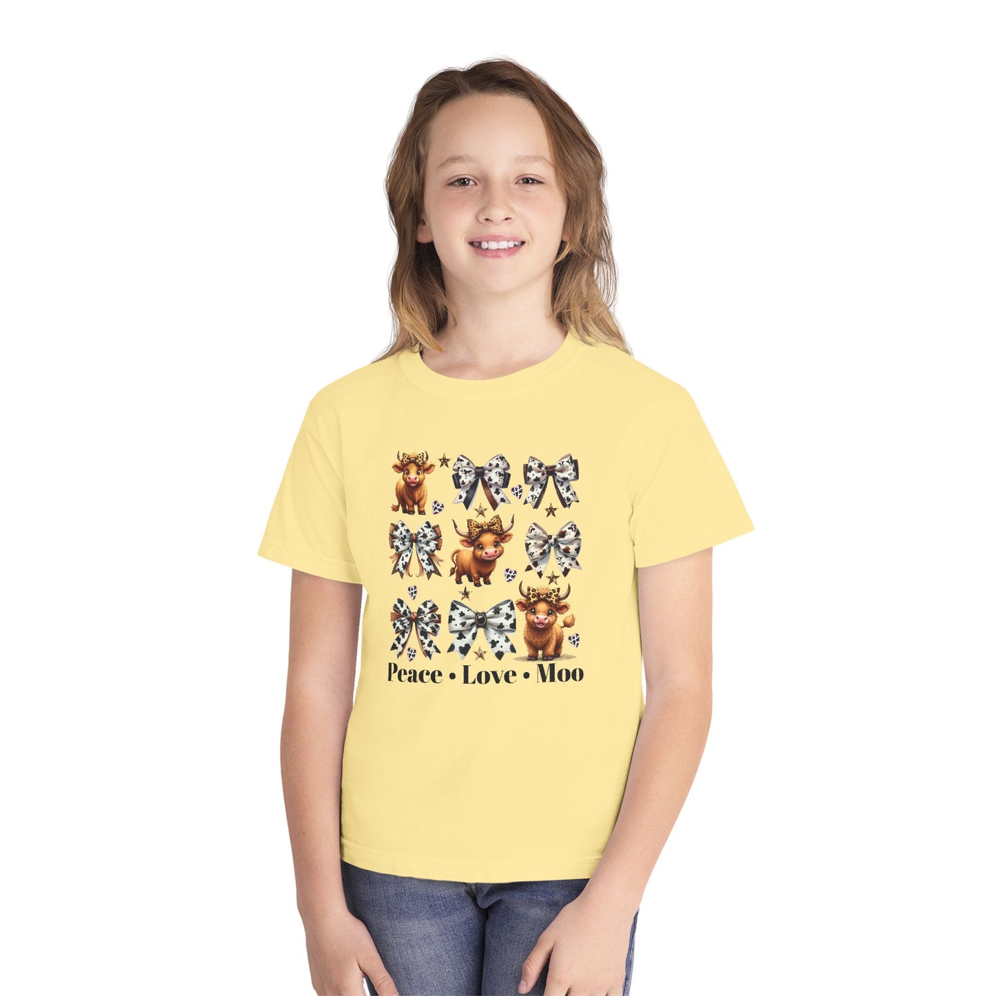 Youth Hyland Cow & Buffalo Plaid Bows Tee