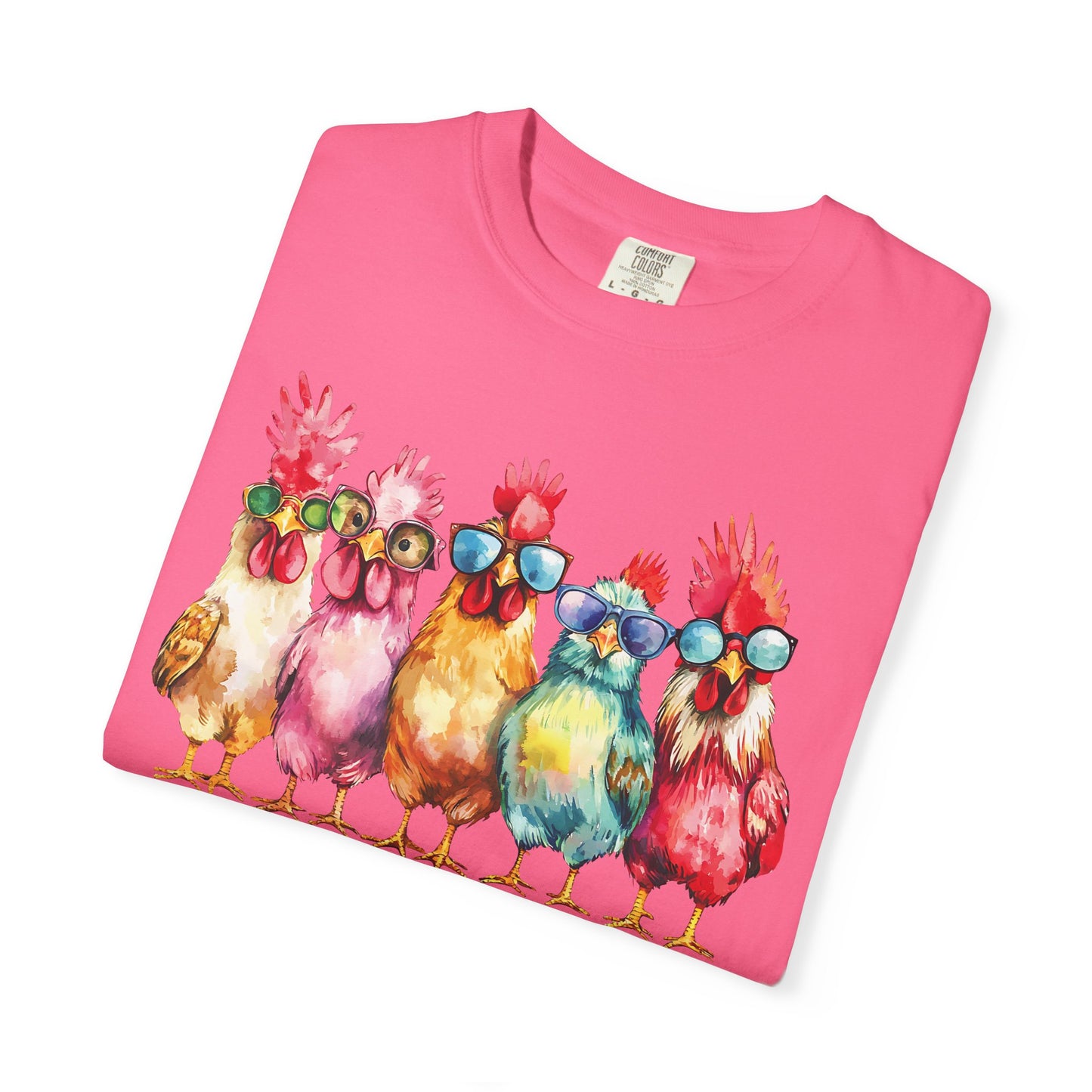 Colorful Chicken Crew T-Shirt — 'Farm Fresh. Street Cool' Graphic Tee