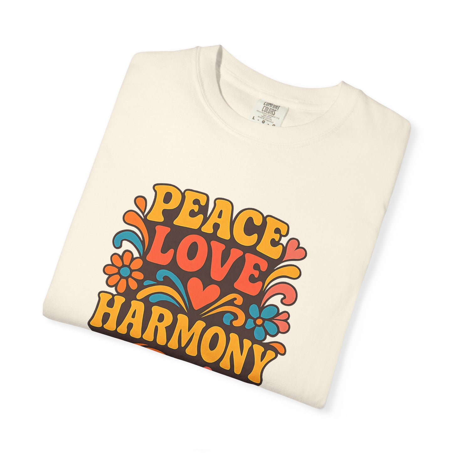 Bohemian Peace Love Harmony T-Shirt, Retro Graphic Tee for Festivals, Casual Wear, Gift for Hippie Lovers, Everyday Comfort, Unisex Style