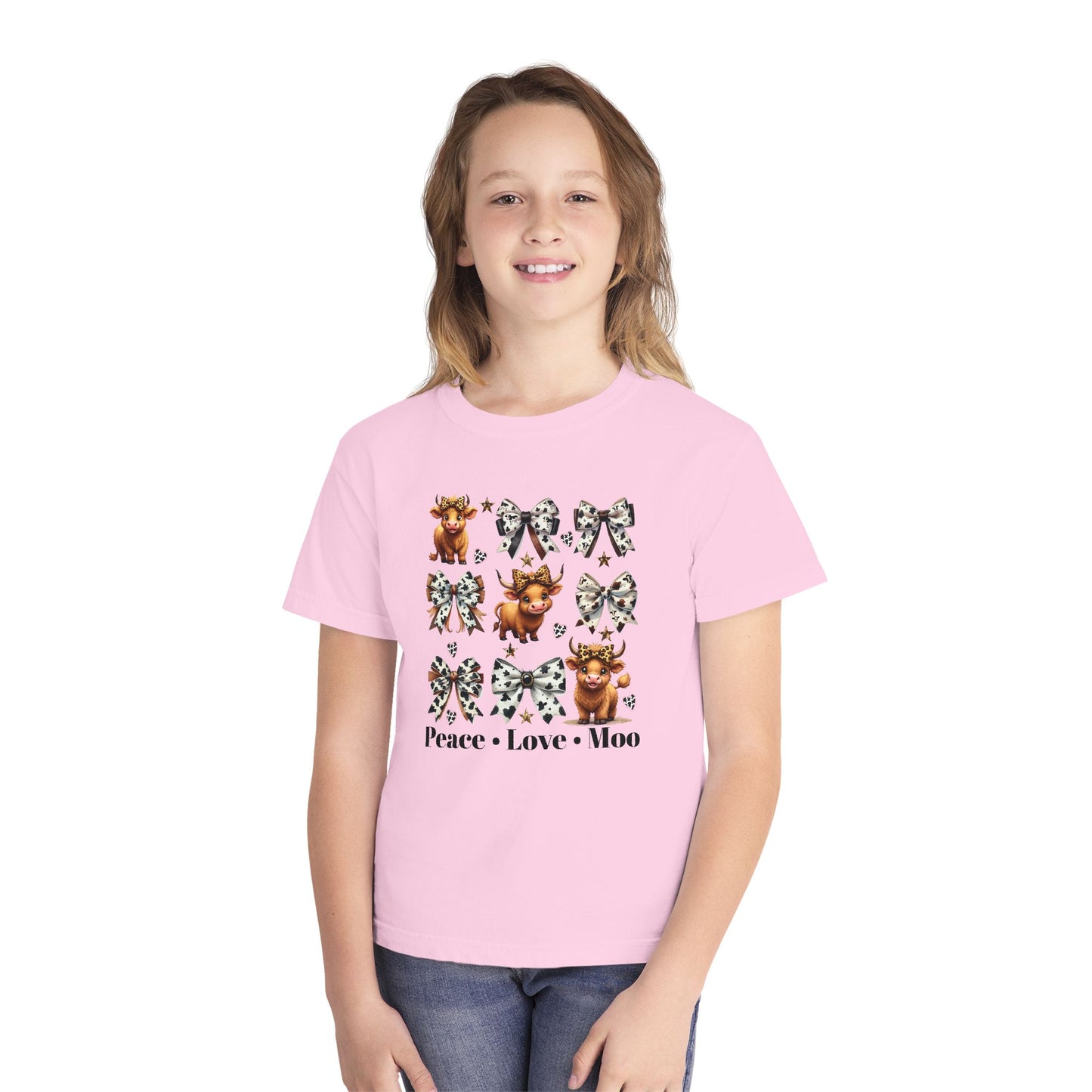 Youth Hyland Cow & Buffalo Plaid Bows Tee