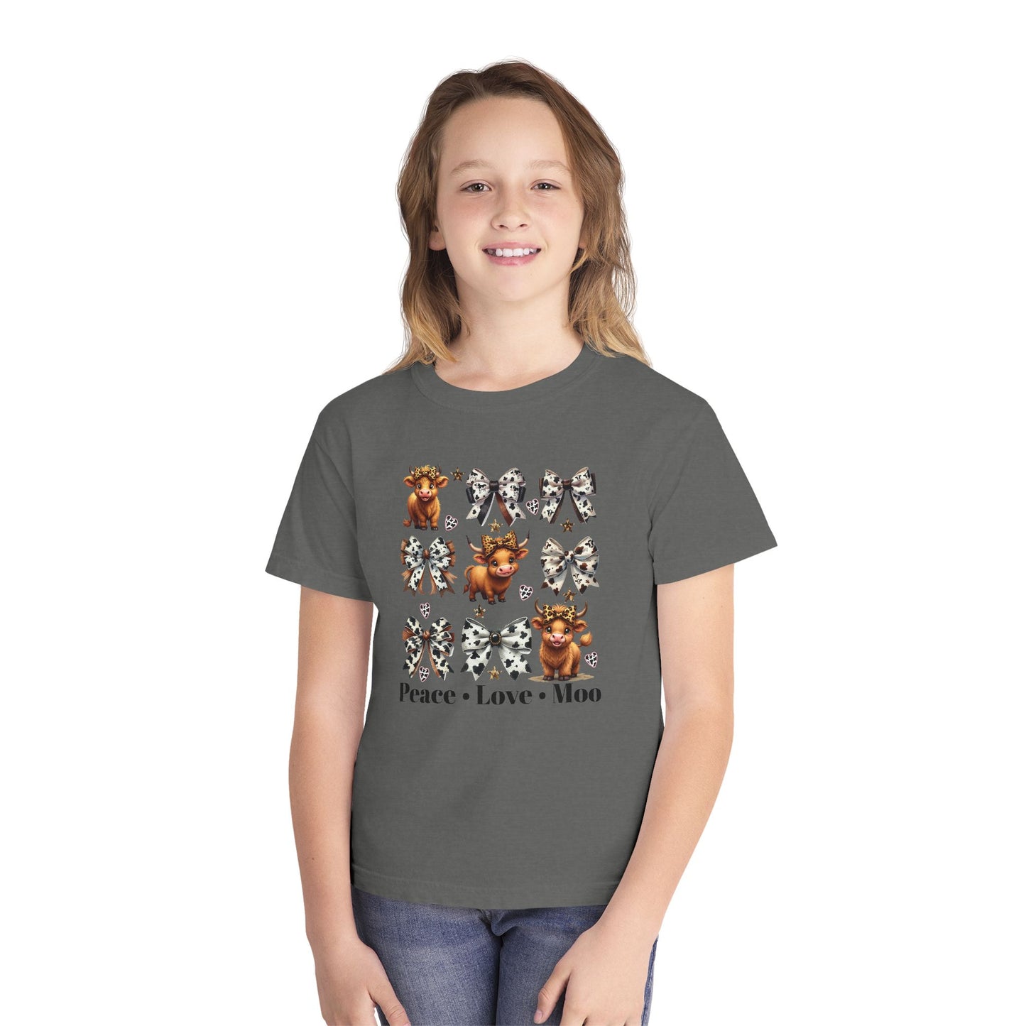 Youth Hyland Cow & Buffalo Plaid Bows Tee