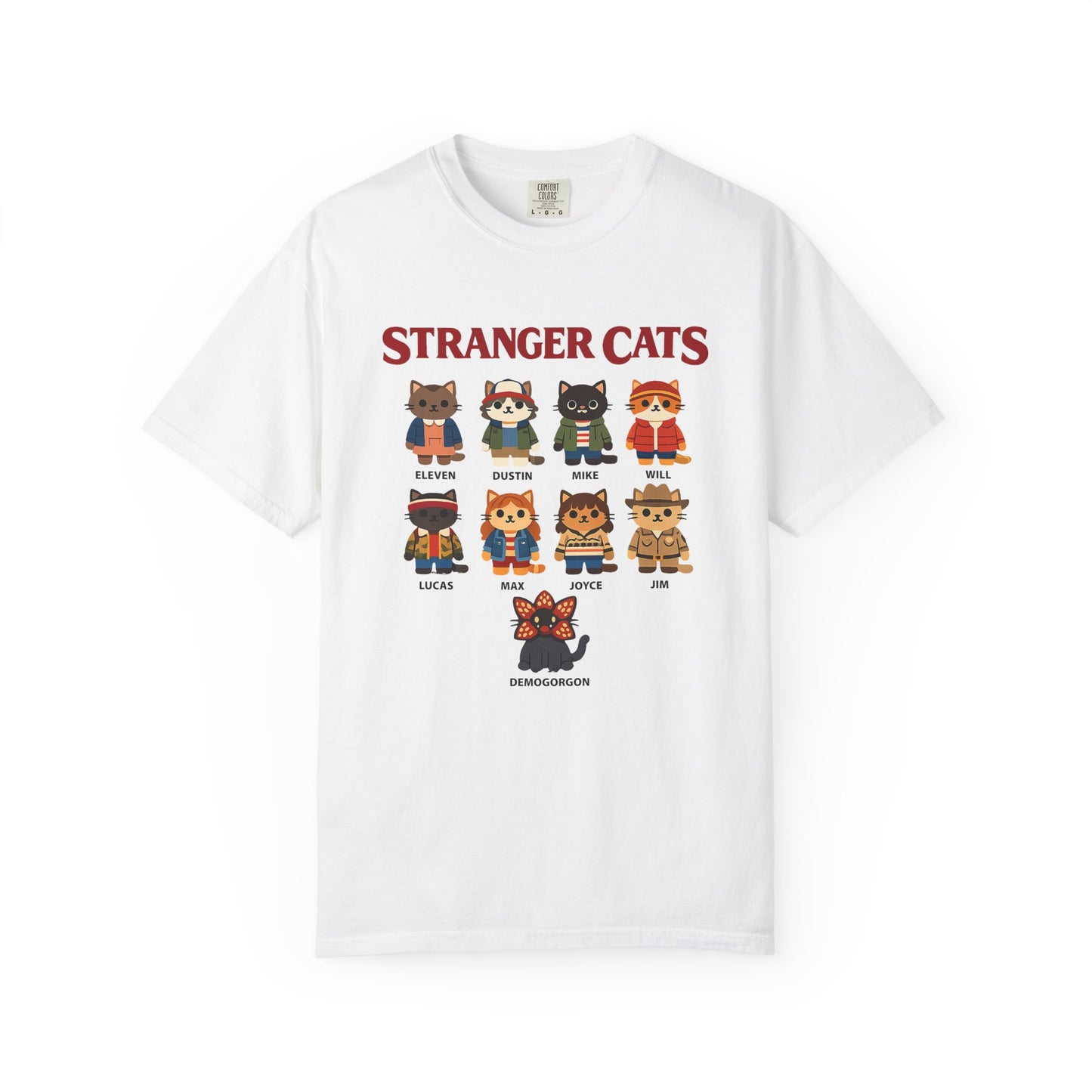 Stranger Cats T-Shirt — Cute Retro TV Character Cat Mashup Tee