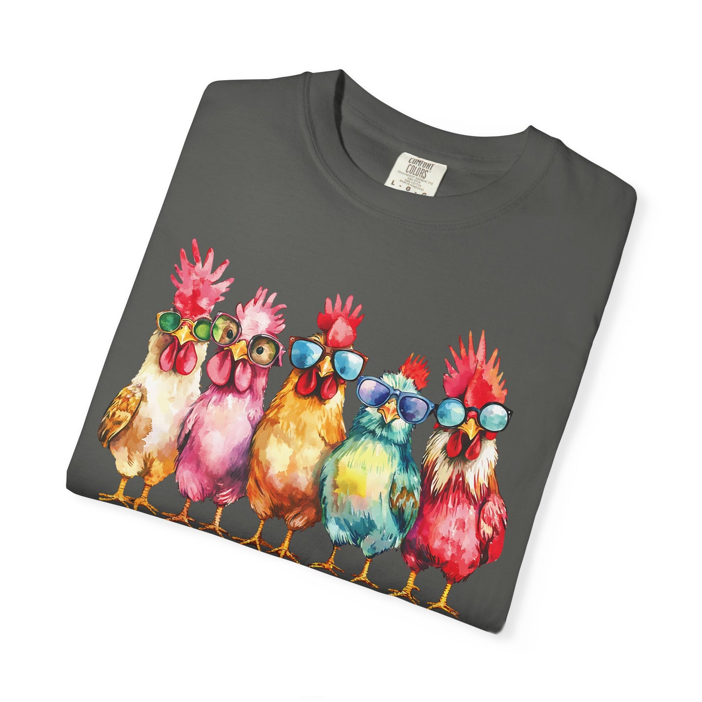 Colorful Chicken Crew T-Shirt — 'Farm Fresh. Street Cool' Graphic Tee