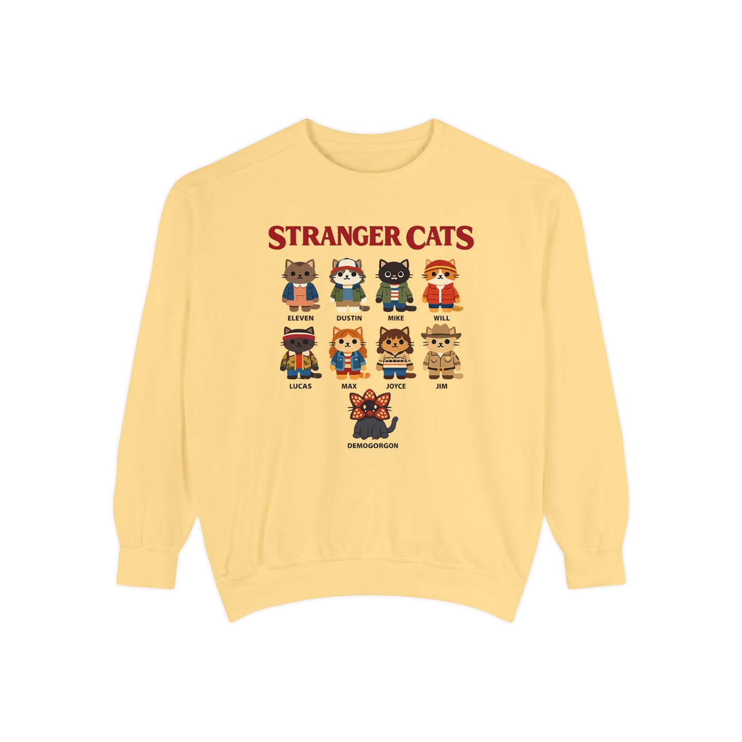 Stranger Cats Sweatshirt — Cute Retro Horror Movie Kitten Crewneck