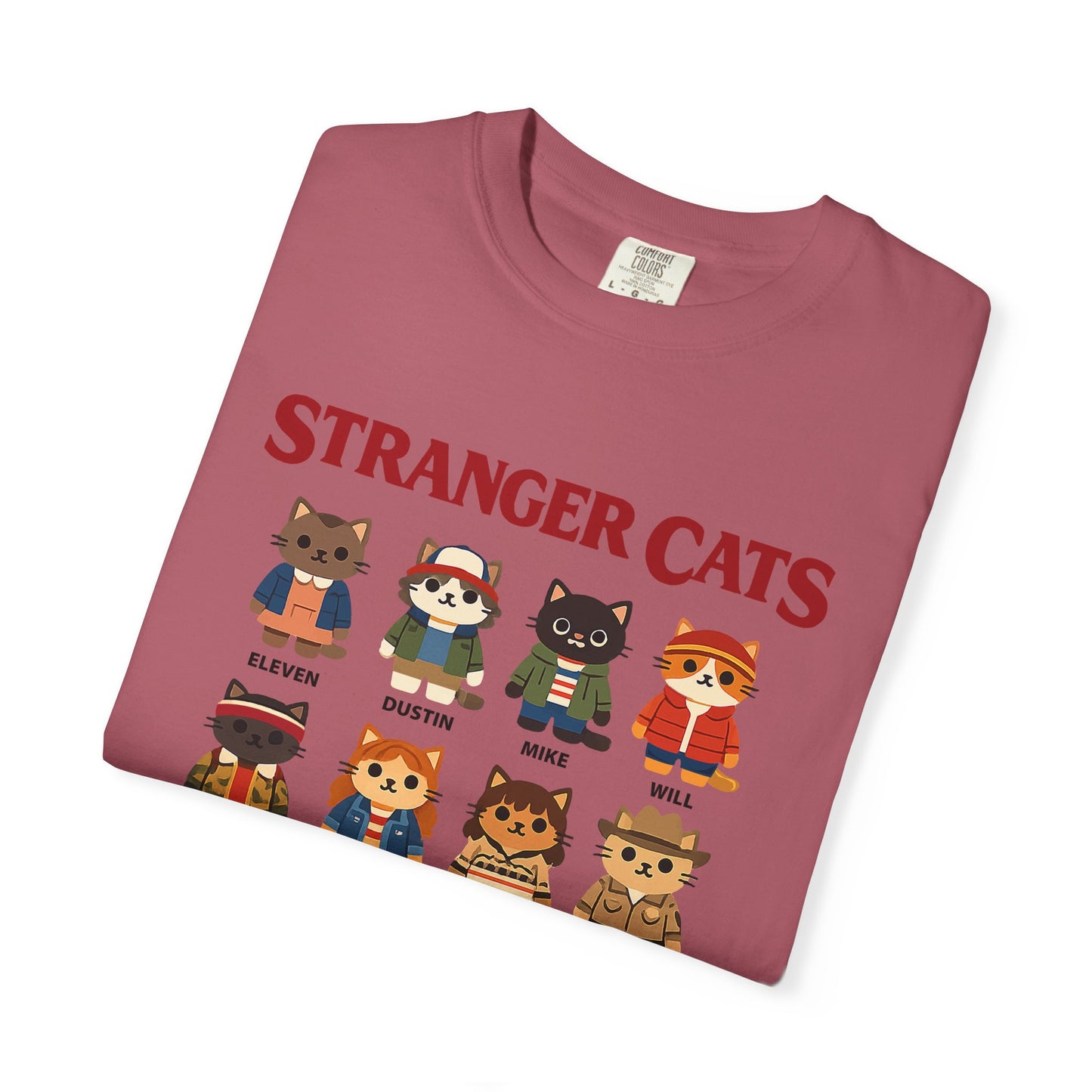 Stranger Cats T-Shirt — Cute Retro TV Character Cat Mashup Tee