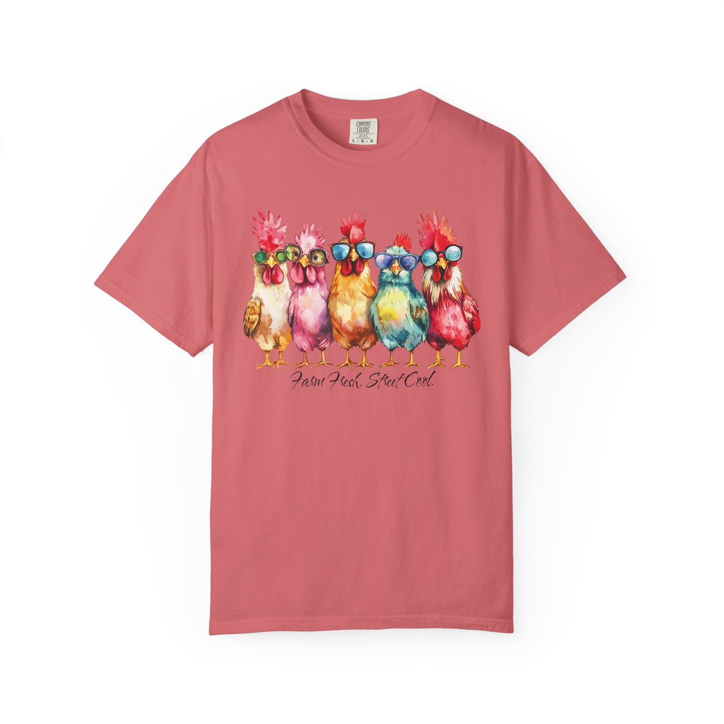 Colorful Chicken Crew T-Shirt — 'Farm Fresh. Street Cool' Graphic Tee