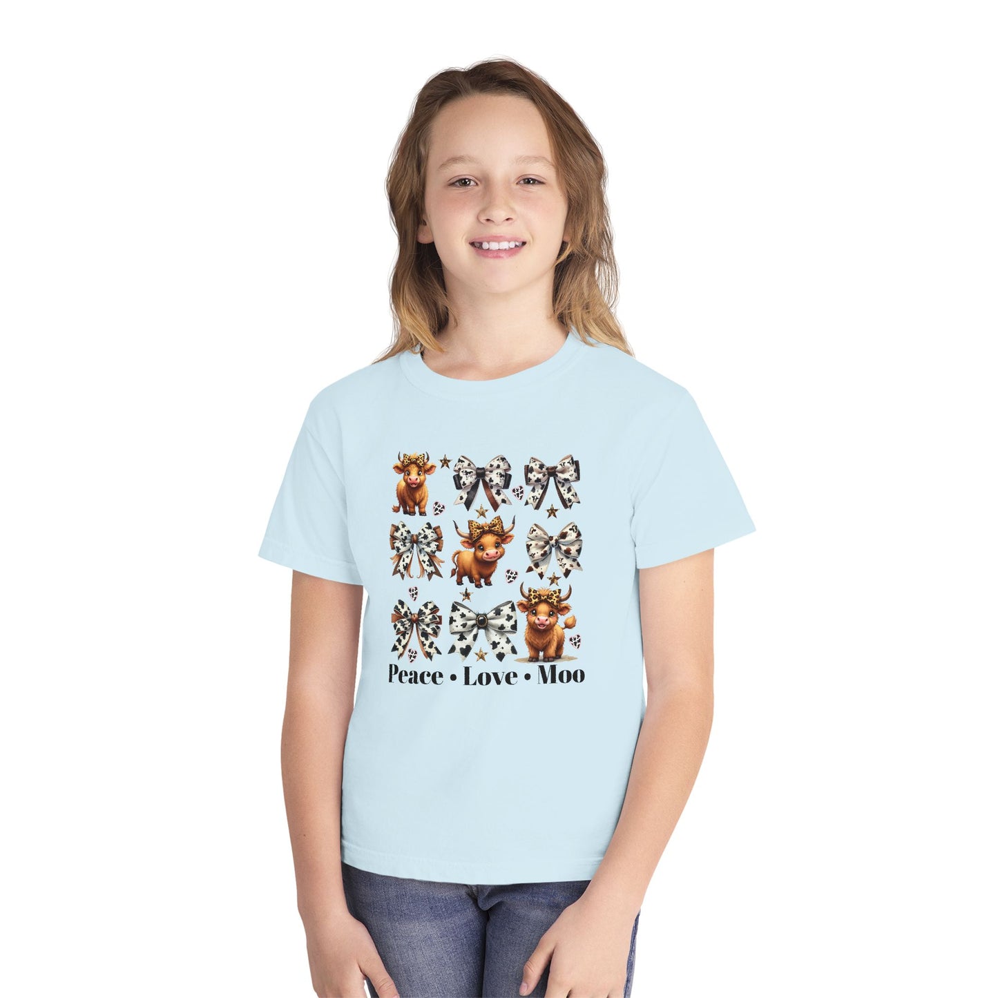 Youth Hyland Cow & Buffalo Plaid Bows Tee