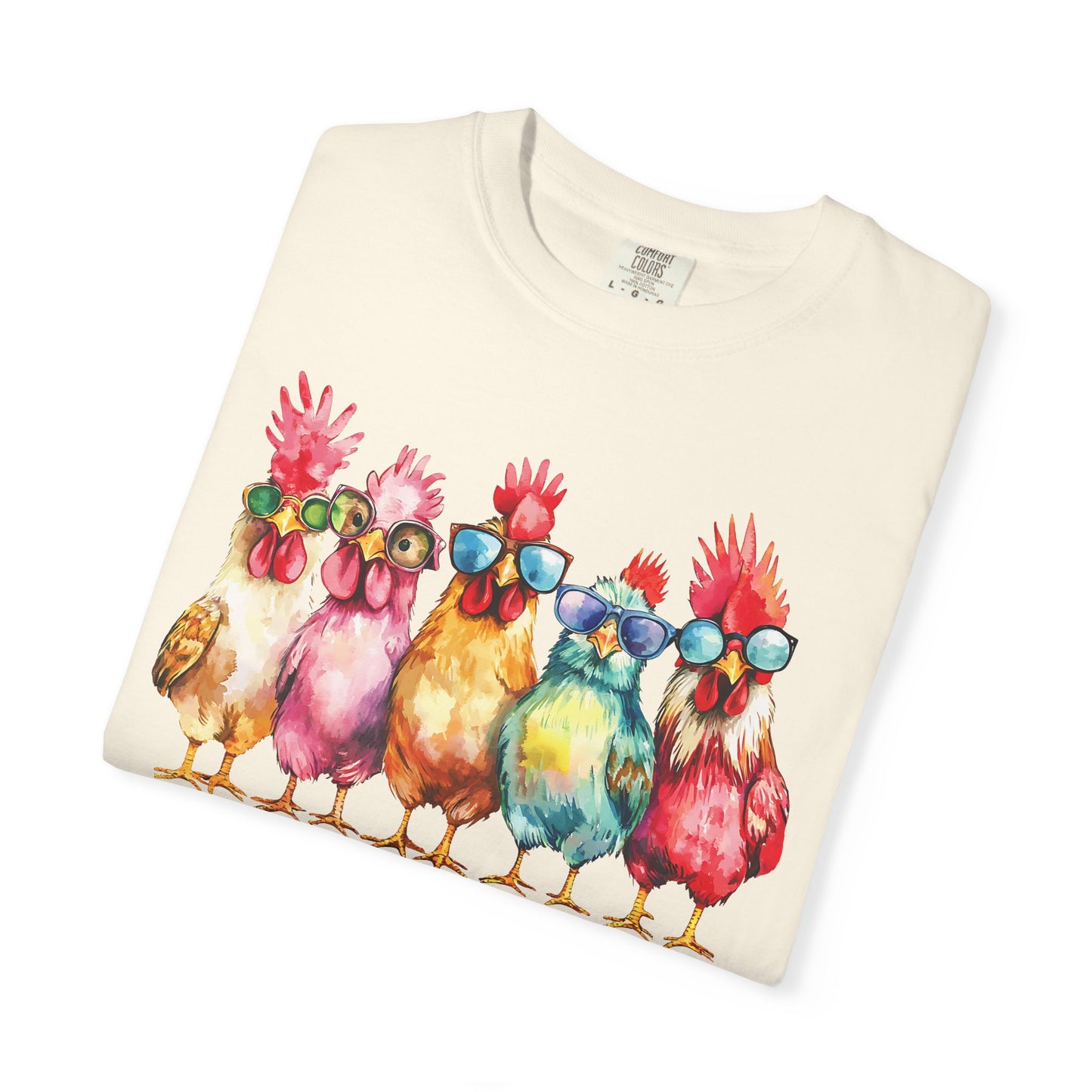 Colorful Chicken Crew T-Shirt — 'Farm Fresh. Street Cool' Graphic Tee