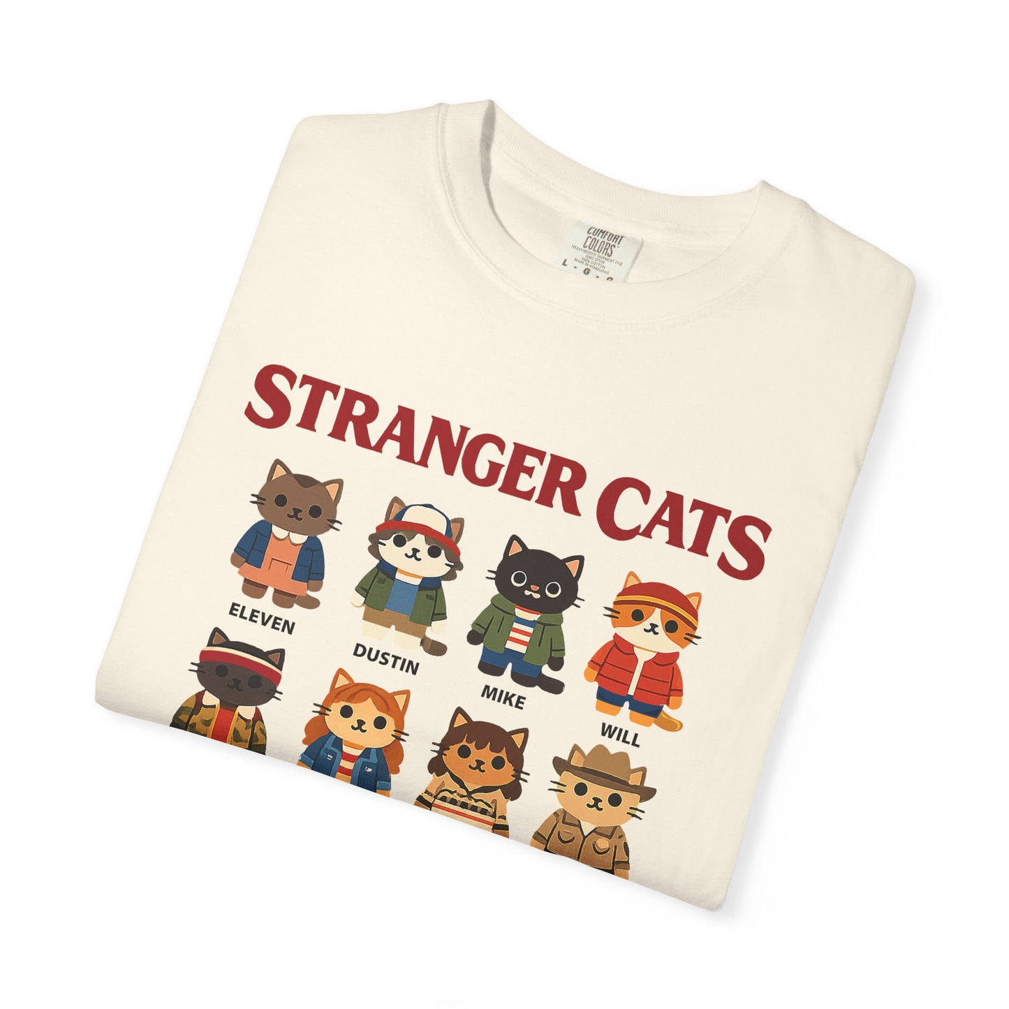Stranger Cats T-Shirt — Cute Retro TV Character Cat Mashup Tee