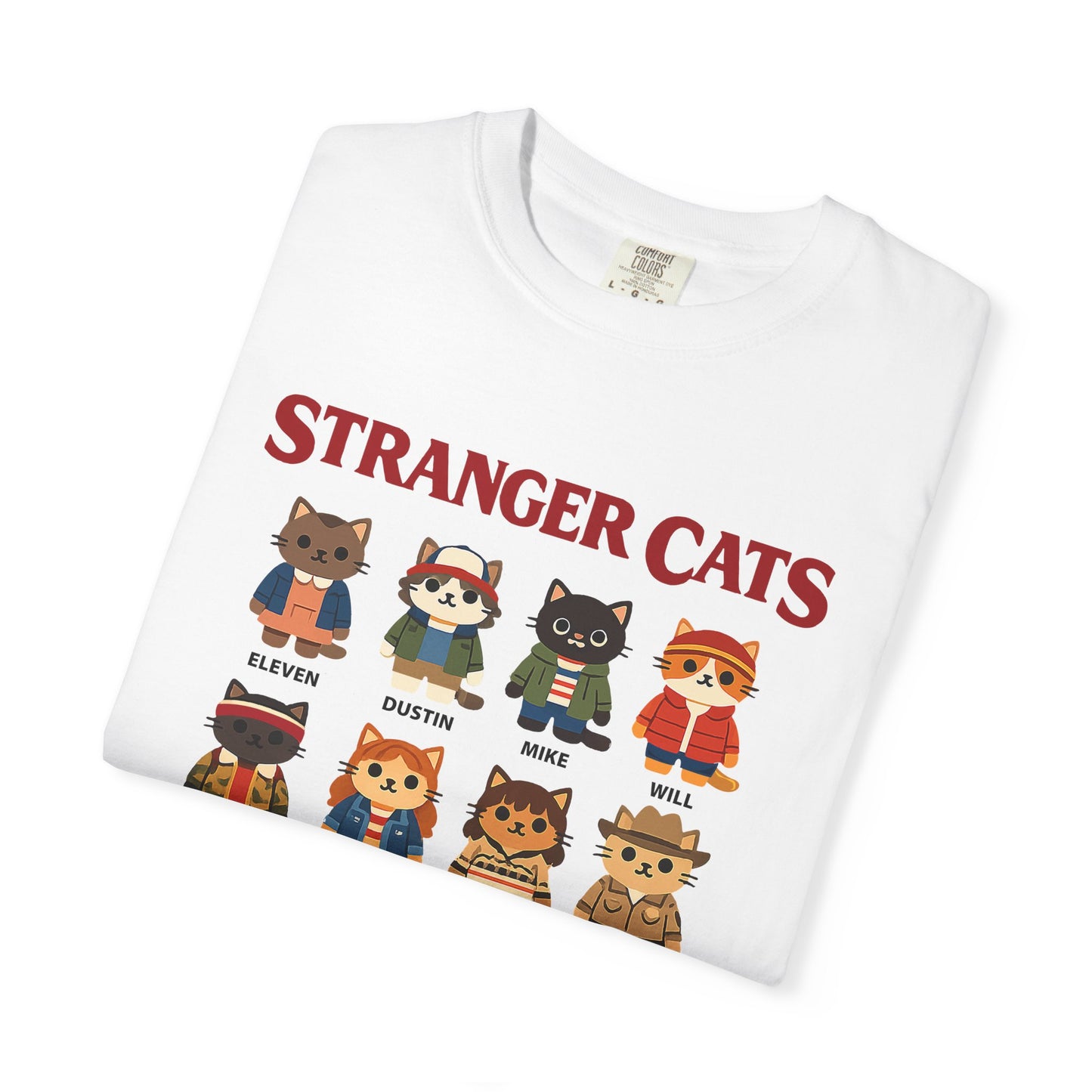 Stranger Cats T-Shirt — Cute Retro TV Character Cat Mashup Tee