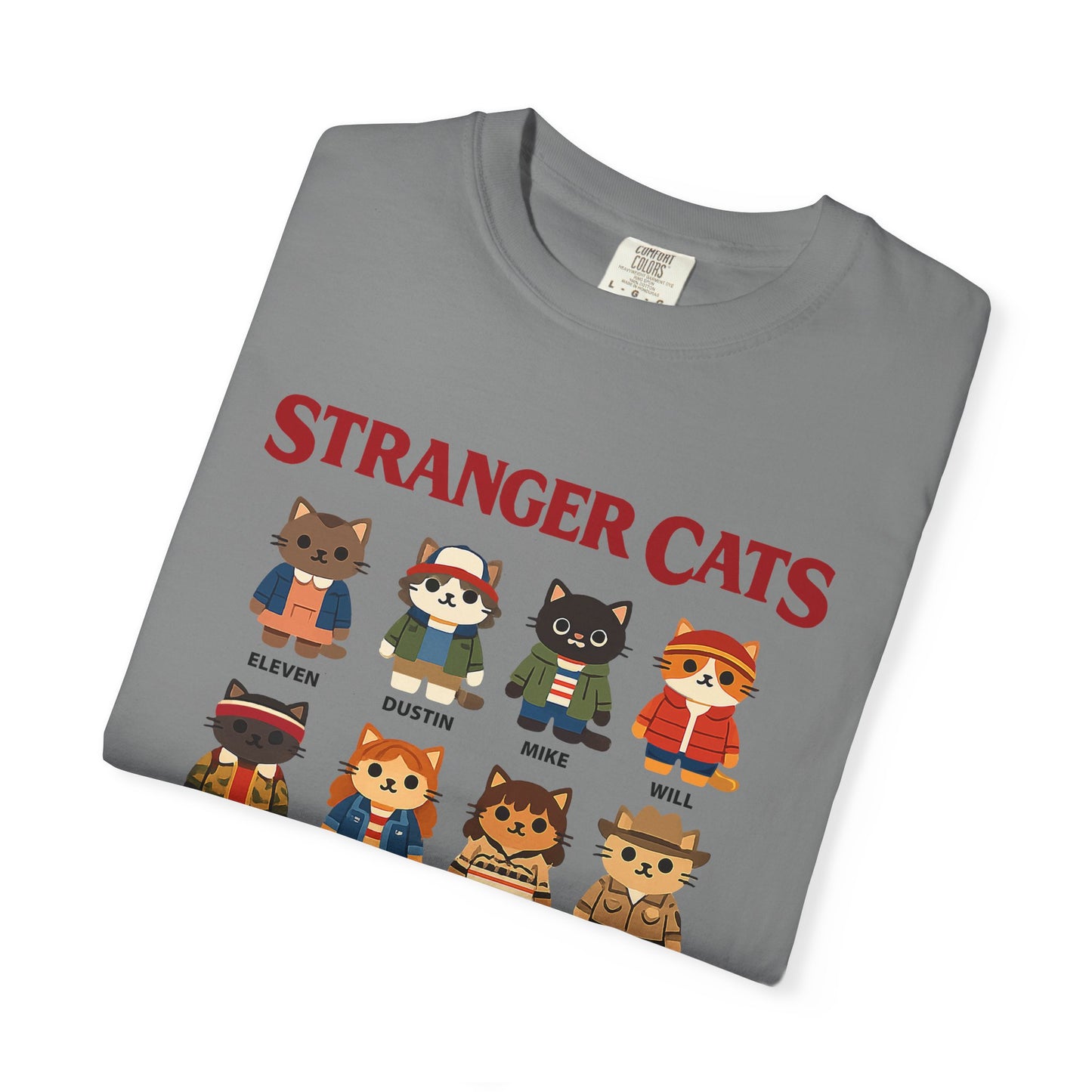 Stranger Cats T-Shirt — Cute Retro TV Character Cat Mashup Tee