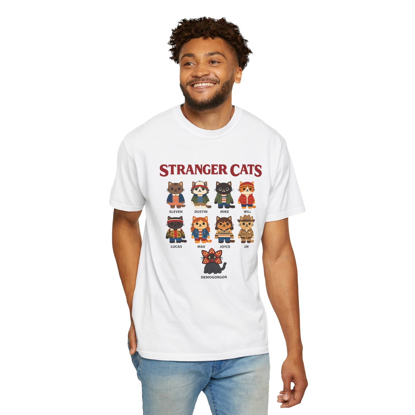 Stranger Cats T-Shirt — Cute Retro TV Character Cat Mashup Tee