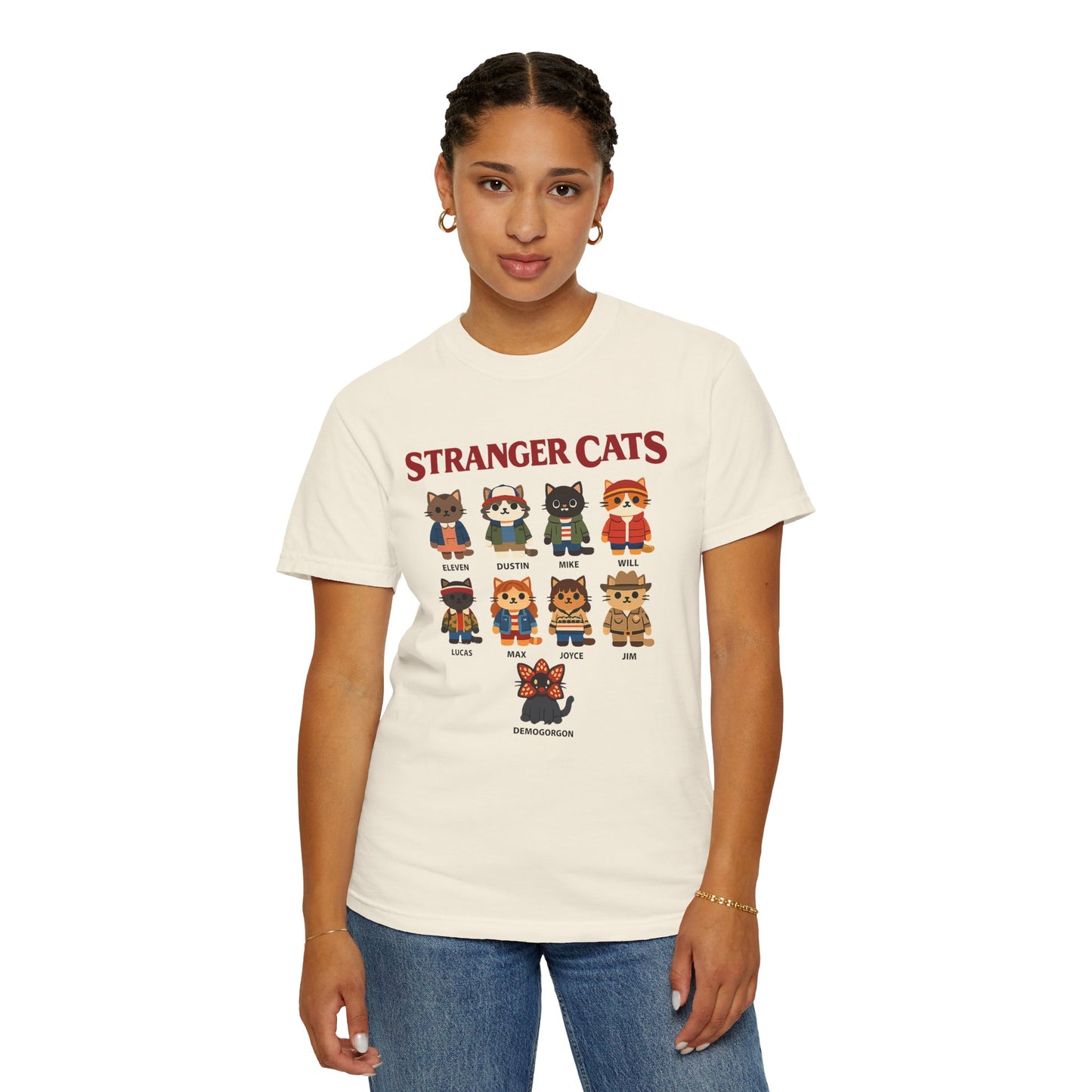 Stranger Cats T-Shirt — Cute Retro TV Character Cat Mashup Tee